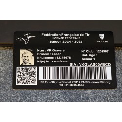 Carte Licence de Tir Aluminium